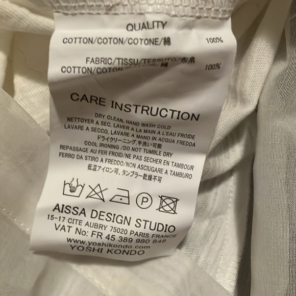 YOSHI KONDO Paris White tshirt size small. 100% cotton with see through inserts - Picture 6 of 6